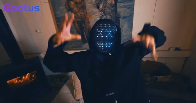 Gootus Led Mask Halloween Costume for Kids Adults, Face Transforming Light up Mask with Gesture Sensing, Cool Toys Great Gift for Birthday Costume Party Christmas