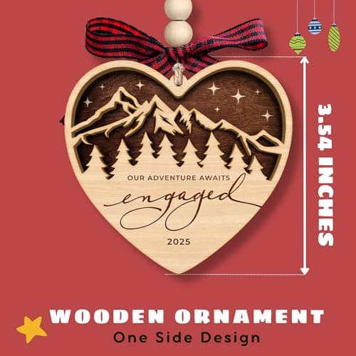 Engagement Gifts for Couples - Gifts for Newly Engaged Couples - Engagement Gift for Her, Bride to Be, Couple - Just Engaged Gift for Friends, Women, Fiance - Wood Christmas Ornament 2025