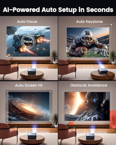 [Official Google TV]Smart-Outdoor-Projector 4K Supported, Home Theater Projector with Wi-Fi 6 & Bluetooth, Movie Proyector with Dolby for Indoor & Outdoor WIMIUS G1 (Gray, Standard)