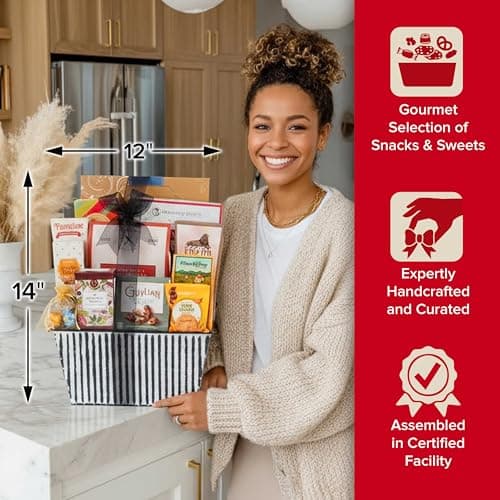 Broadway Basketeers Gift Basket Snack Gifts for Women, Men, Families, College Teacher – Delivery for Birthday, Appreciation, Thank You, Corporate, Get Well Soon Care Package