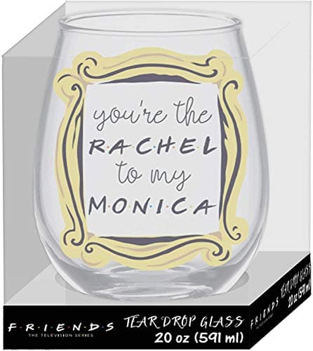 Silver Buffalo Friends You’re the Rachel to My Monica Stemless Wine Glass, 20 Ounces