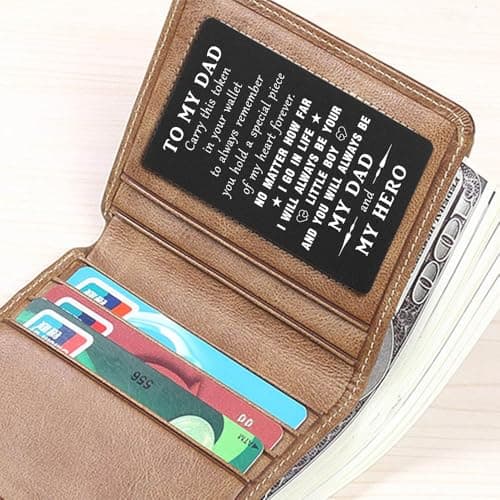 TANWIH Gifts for Dad You Are My Hero - Best Dad Birthday Gifts from Son, Father Son Engraved Wallet Card, Meaningful Fathers Day Christmas Presents for Men
