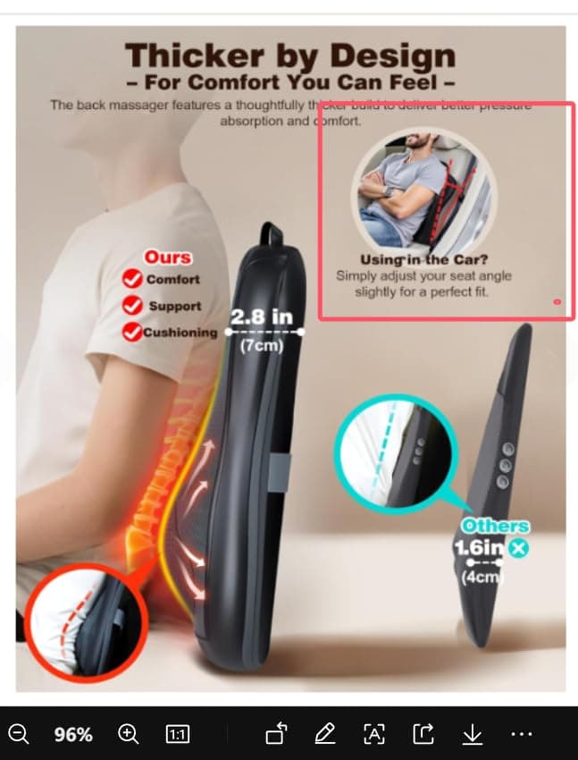 Shiatsu Back Massager with Heat : Up and Down Rolling Massage - Electric Back Massager for Pain Relief Deep Tissue - Heated Lower Back Massager for Office, Home Use