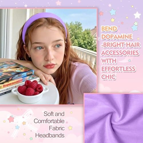 8 Pcs Headbands for Women Girls: Stocking Stuffers Gift for Her Fashion Neon Hair Accessories Head Bands for Women Stretchy Soft hairband Valentines Day Gf Christmas Gifts Easter Basket Stuffers