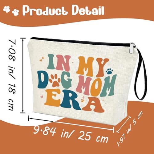 Dog Mom Gifts Makeup Bag IN MY DOG MOM ERA Singer Fans Inspiration Merchandise Travel Cosmetic Zipper Bag Dog Lover Gifts for Girls Women Gifts New Dog Owner