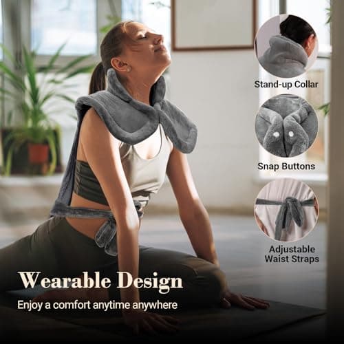Comfier Heating Pad for Back Pain Relief, Fast Heating Pads for Back Neck and Shoulders, Electric Heated Wrap, 3 Heat Levels & 90-Mins Auto Shut Off, Birthday Gifts for Mom Dad Women Men