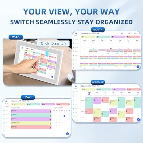 Calendar Digital 10.1 Inch, Digital Frame Combined Smart Touch Screen Electronic Wall Planner Family Organizer Chore for Family Schedules Gift for Mother Mom Women Grandpa