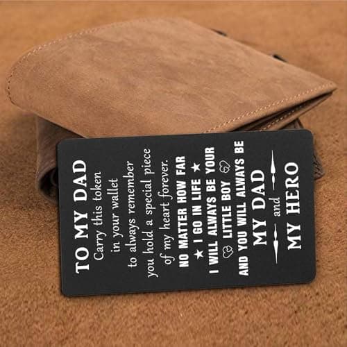 TANWIH Gifts for Dad You Are My Hero - Best Dad Birthday Gifts from Son, Father Son Engraved Wallet Card, Meaningful Fathers Day Christmas Presents for Men