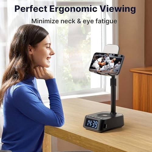 Gifts for Men Women, Adjustable Phone Stand Bluetooth Speaker, Birthday Gifts Him Husband, Phone Holder for Kitchen Desk Bedroom, Cool Tech Gadget for Dad Mom Boyfriend, Christmas Ideal