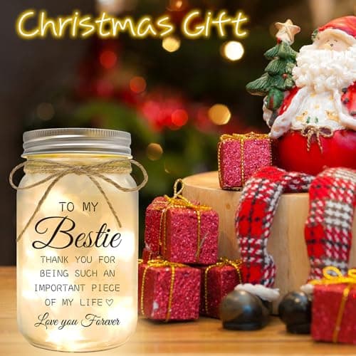 Bestie Gifts for Women Friendship - Mason Jar Night Lights for Friend, Gifts for Friends Female, BFF Soul Sister Work Bestie Gifts for Women, Birthday Thankgiving Christmas Gifts