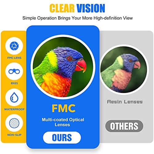 LET'S GO! Binocular for Kids, Compact High Resolution Shockproof Binoculars