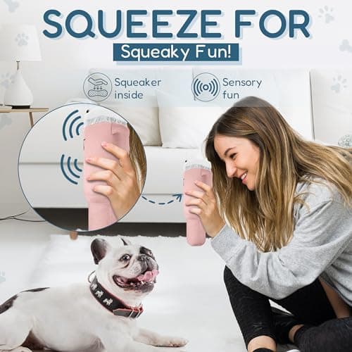 Pup Cup Tumbler Dog Toy – Birthday Dog Toy, Funny Squeaky Plush Puppy Gift, Cute Birthday Present (Pink Peach Dust)