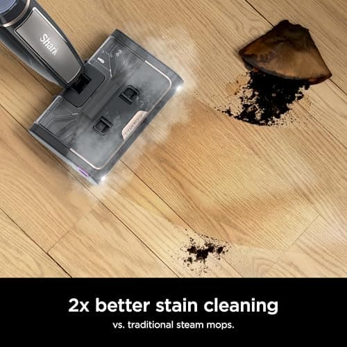 Shark Steam Pickup Lightweight 3-in-1 Steam Mop Cleaner Picks Up Debris, Deep Scrubs & Steam Sanitizes - All At Once for Home with Sealed Hard Floors like Hardwood, Tile & Laminate, SD201