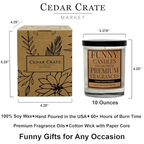 Cedar Crate Market Funny Neighbor Gift Candle - You're an Awesome Neighbor - House Warming Gifts New Home, Citrus Lavender Woody Scented Soy Candle – Housewarming, Friendship, or Thank You Gift