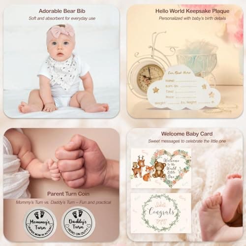 Breezy Valley New Parents Gifts for Couples, First Time New Mom and Dad Gifts Mugs Est 2025, Gender Reveal Baby Shower Gifts Basket, Pregnancy Gifts for Expecting Parents to be, Newborn Baby Gift Set