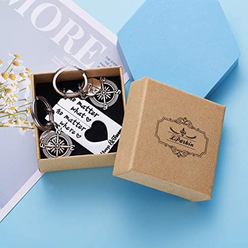 LParkin No Matter What No Matter Where Keychain Best Friend Long Distance Friendship Relationship Gift Polished Finish Set of 2