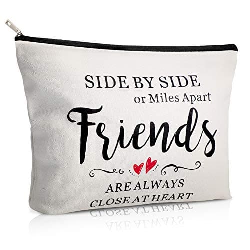 Weewooday 5 Pcs Friend Gifts Cosmetic Bags Friendship Makeup Bags for Women Party Favors, Long Distance Friendship, Side by Side Friends Gift, Girls Weekend Gifts for Birthday Teacher