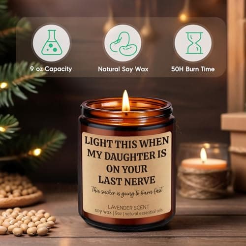 GSPY Scented Candle - Son in Law Gifts - Christmas, Birthday Gifts for Son in Law - SIL Present from Mother, MIL, Father - Funny Wedding, Stocking Stuffers, Anniversary Ideas for Future Adult SIL