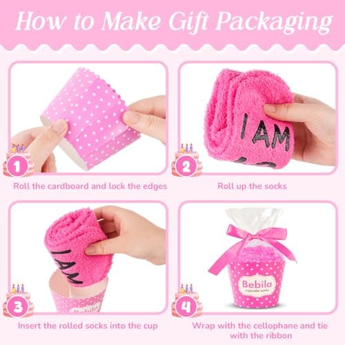 Bebila Birthday Gifts for Women Funny Socks for 30 40 50 60 70 Year Old Woman Birthday Gifts for Mom Sister Wife Friends