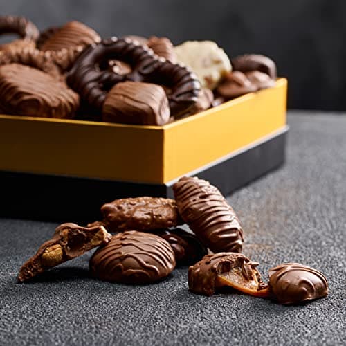 Chocolate Gift Box with Assorted Gourmet Chocolates - Food Gift Basket for Women and Men - Birthday, Thank You, Present idea for Him and Her