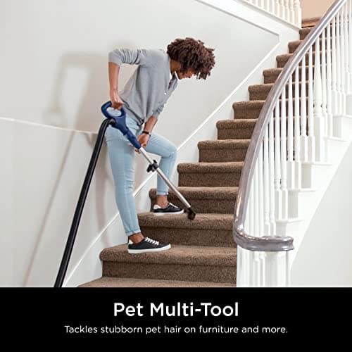 Shark NV151 Navigator Swivel Pro Complete Upright Vacuum with HEPA Filtration, Swivel Steering, Pet Power Brush, Crevice Tool & Upholstery Tool, for Pet Hair & Multi-Surface Cleaning, Navy