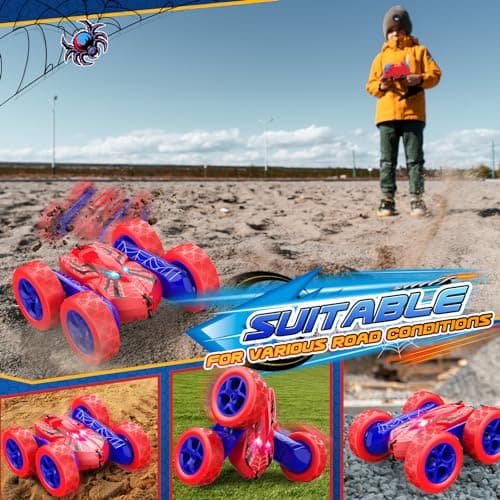 Remote Control Car,RC Cars Boys Toys for 3 4 5 6 7 8 9 10 11 12 Year Old Boy Double Sided 360°Flip 4WD Rechargeable Drift RC Race Car Birthday Gifts Christmas Basket Stuffers for Kids Age 3-12