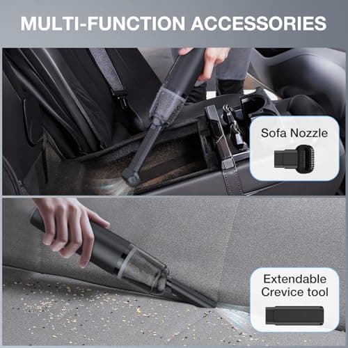 Car Handheld Vacuum Cordless 13000 PA Suction Power, Portable Mini Vacuum Cleaner for Car Home Office and Pet Hair, Black
