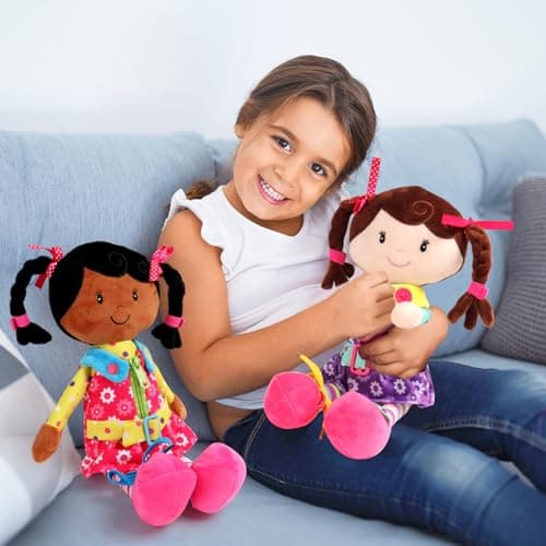 Snuggle Stuffs Sugar Snap Plush Learn to Dress Doll for Toddlers - 15" - Gifts for 2 Year Old Girls