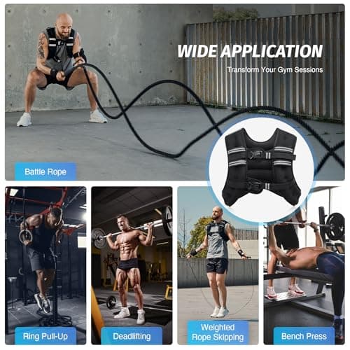 ZELUS Weighted Vest, 6lb/8lb/12lb/16lb/20lb/25lb/30lb Weight Vest with Reflective Stripe for Workout, Strength Training, Running, Fitness, Muscle Building, Weight Loss, Weightlifting