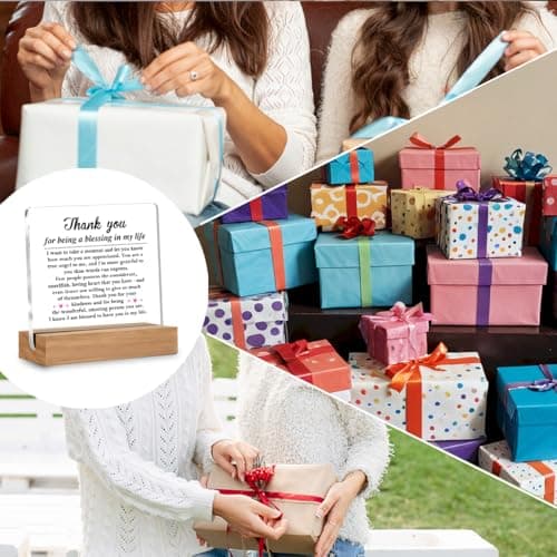 Thank You Gifts for Women Men Friends Besties, Special Appreciation Gifts, Thank You for Being A Blessing in My Life Home Office Decorative Signs Plaque for Desk