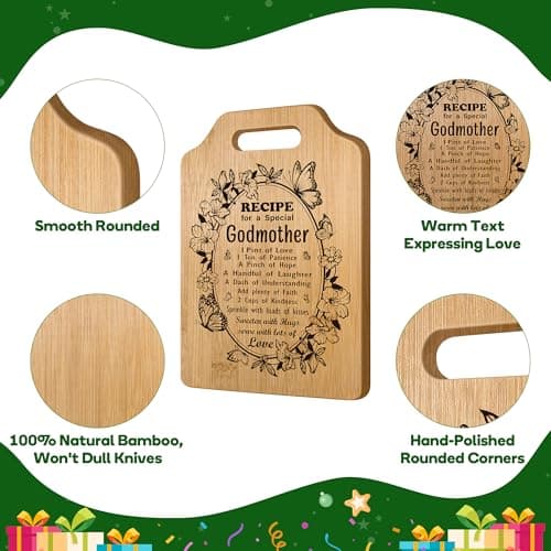 Godmother Gift, Godmother Gifts from Godchild, God Mother Gifts for Women, Godmother Christmas Gifts, Godmom Gift for God Mom Christmas Mothers Day Birthday, Cute Godmother Proposal Gift Cutting Board