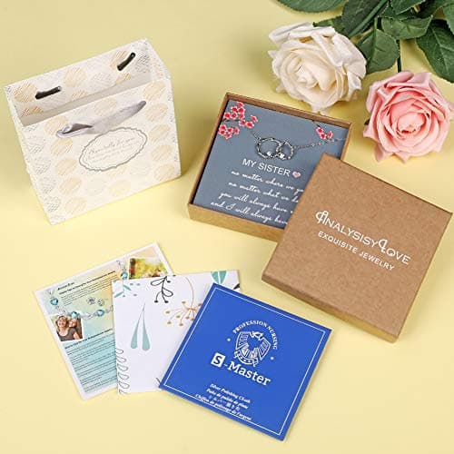 Sister Gifts from Sister, Sterling Silver Interlocking Infinity 2 Circles Necklace for Sisters, Big Sister Little Sister Gift, Birthday Jewelry Friendship Gifts