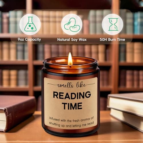 GSPY Reading Candle, Book Lovers Gifts, Readers, Bookish Present - Reading Accessories, Cute Reader Present - Funny Christmas, Birthday Gifts for Book Lovers Women, Bookworm, Librarian, Men, Booklover