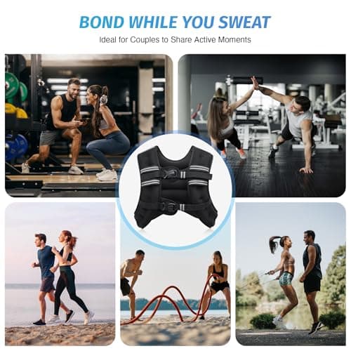 ZELUS Weighted Vest, 6lb/8lb/12lb/16lb/20lb/25lb/30lb Weight Vest with Reflective Stripe for Workout, Strength Training, Running, Fitness, Muscle Building, Weight Loss, Weightlifting