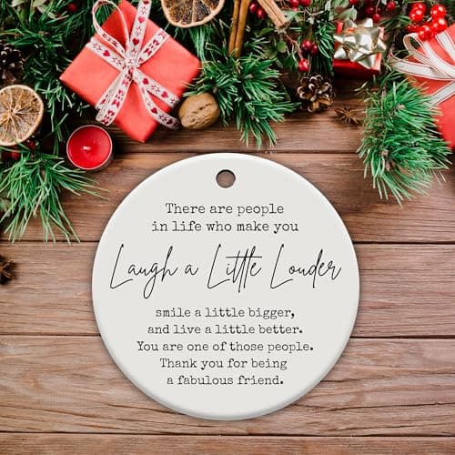 Friendship Gifts for Women, Best Friend, Funny, Work Besties, Sister, Friend Ornaments for Women, Ceramic Christmas Ornaments