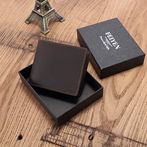 Personalized Engraved Leather Wallet for Dad Son Husband Boyfriend - Perfect for Christmas Anniversary Birthday Fathers Day Valentines Graduation Wedding - Custom Love Message Bifold Wallets for Men