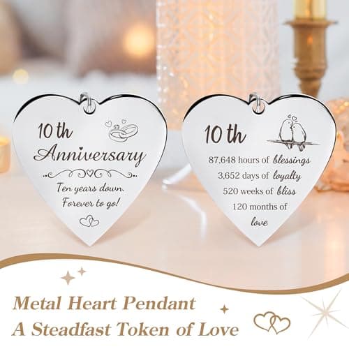 10 Year Anniversary Picture Frame Gifts for Couple 10 Year Anniversary Decorations Gifts for Wife 10 Year Gift Anniversary Customized Photo Frame Happy 10th Aniversario Decorations Gift for Him