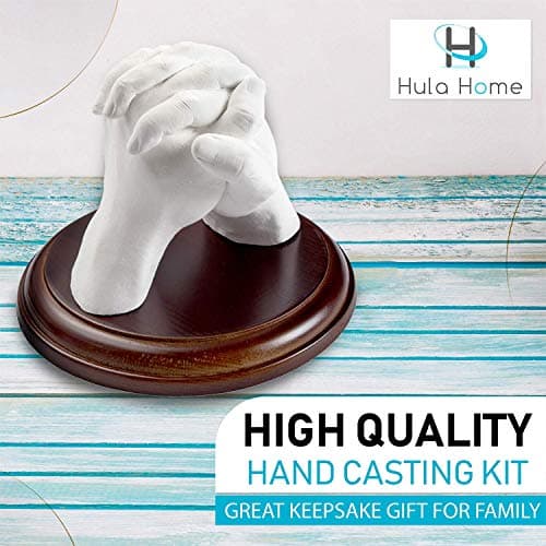 Hula Home Hand Casting Kit for Couples or Family with Mounting Plaque | Anniversary DIY Gifts Her & Him, Keepsake Sculpture Wedding Kids,