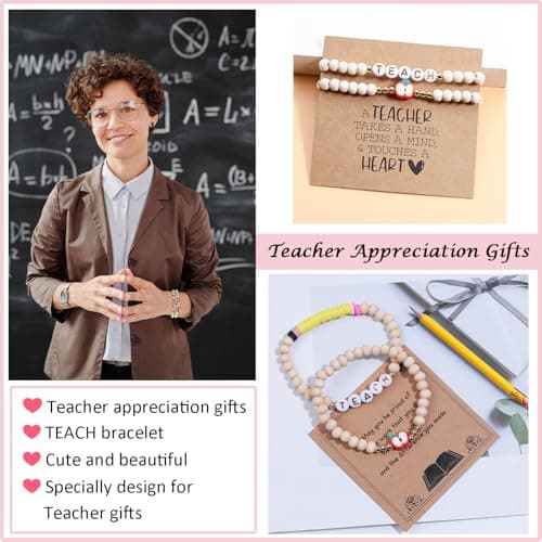 Korotho Teacher Appreciation Gifts for Women, Teacher Bracelets Thank You Gift End of The Year Teachers Appreciation Bracelet Must Have Present from Student