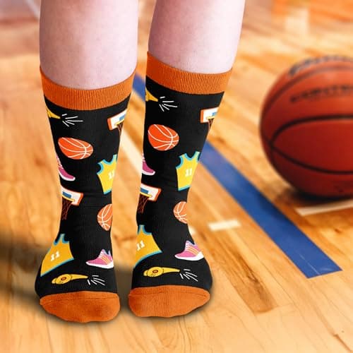 Basketball Socks for Men, Women & Youth – Funny Basketball Gifts, Stocking Stuffers, Novelty Socks for Players, Coaches, Boys & Girls, and Cool Sport Accessories for Christmas