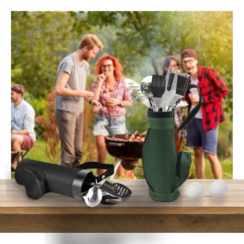 Golf Grilling Gifts for Men 8pcs Golf BBQ Grill Accessories Tools Utensils Set for Outdoor Camping, Funny Birthday Gifts for Men Women Golfers, Dad Gifts for Dad Grandpa Husband from Daughter Son Wife