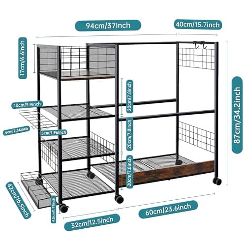 Golf Bag Organizer for Garage, Golf Accessories for Men Women, Golf Bag Stand, Golf Storage Organizer with 2 Hooks, Storage Rack for 2 Golf Bags, Sports Equipment Organize, Golf Club Holder