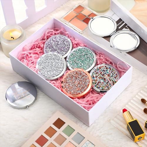 Roowest 10 Pcs Inspirational Compact Mirror Sometimes You Forget You're Awesome Appreciation Gifts for Women Group Employee Coworker Housekeeping Thank You Favors Magnifying Pocket Mirror (Multicolor)