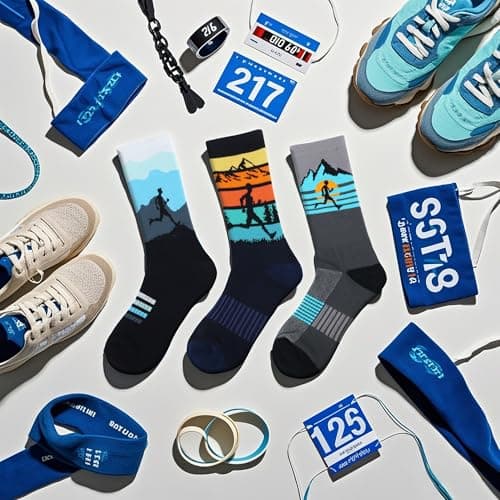 Jeasona Athletic Socks Men Running Cycling Gifts for Runners Riders Sports Gear Accessories