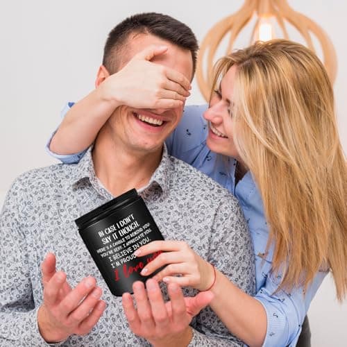 Homsolver Anniversary Wedding Birthday Gifts for Him Boyfriend Husband, Unique Romantic Gift for Him Lavender Candle, Funny Romantic Anniversary Birthday Gifts for Him,Boyfriend, Husband