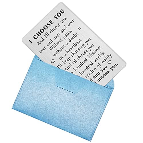 TANWIH I Choose You Wallet Card for Him, Wedding Gifts for Groom from Bride, Fiance Gifts for Him, To My Husband On Our Wedding Day, I Love You Card for Men, Engagement, Valentines Day