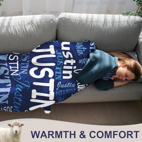 Ships Next Day, Personalized Blankets and Throws Custom Blanket with Name Customized Flannel Blanket for Kids Christmas Blanket Gifts for Teen Girls Boys