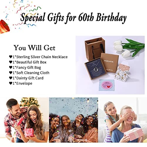 Birthday Gifts for Women, Sterling Silver Chain Circles Necklace 30th 40th 50th 60th 70th 80th 90th Birthday Necklace for Her Woman 30 40 50 60 70 80 90 Years Old Birthday Gifts for Women