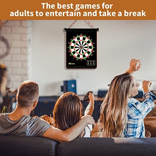 Gitus Magnetic Dart Board Indoor Outdoor Games for Kids with 12 Darts, Gifts for Teenage Boys Teen Boys Gifts Ideas Toys Gifts for 8 9 10 11 12 13 Year Old Boy Game Room Decor