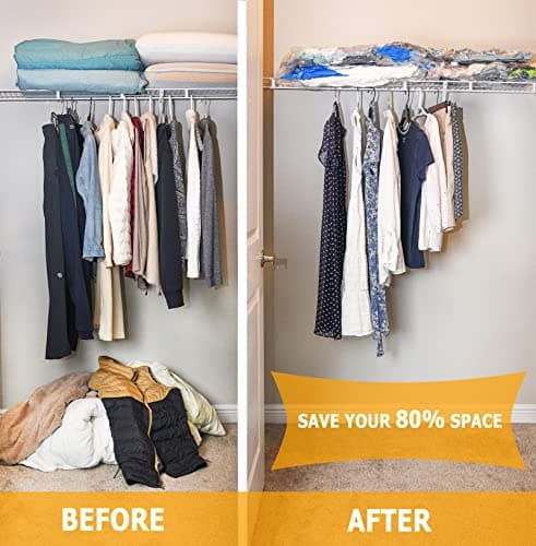 Vacuum Storage Bags 7 Jumbo, Space Saver Sealer Bags,Plastic Packaging Bags,Compression Bags for Clothes, Pillows, Comforters, Blankets, Bedding,No pump included